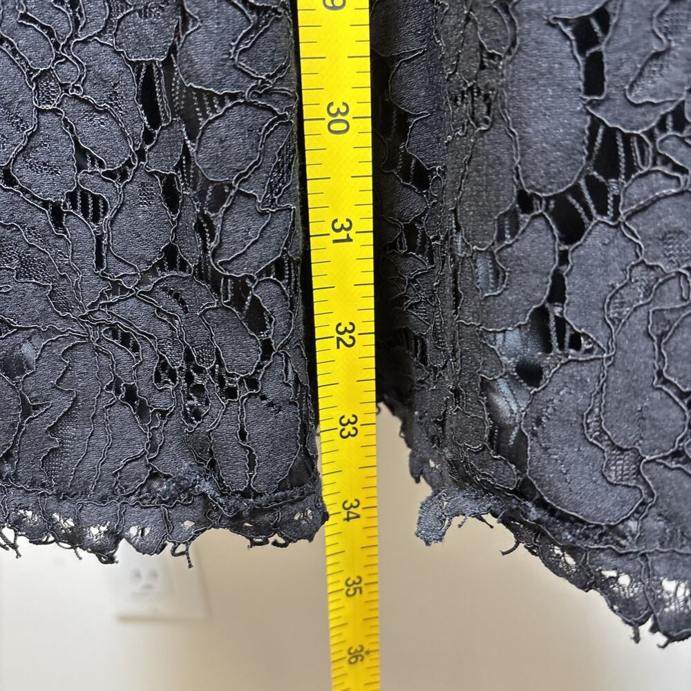 Eliza J Sheer Lace Overlay Black Cocktail Dress Sz 2 LBD Lined Goth Witchy - Picture 10 of 16